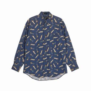 Chaps Ralph Lauren Vintage 90s Mens Button Front Shirt Top Blue L bv